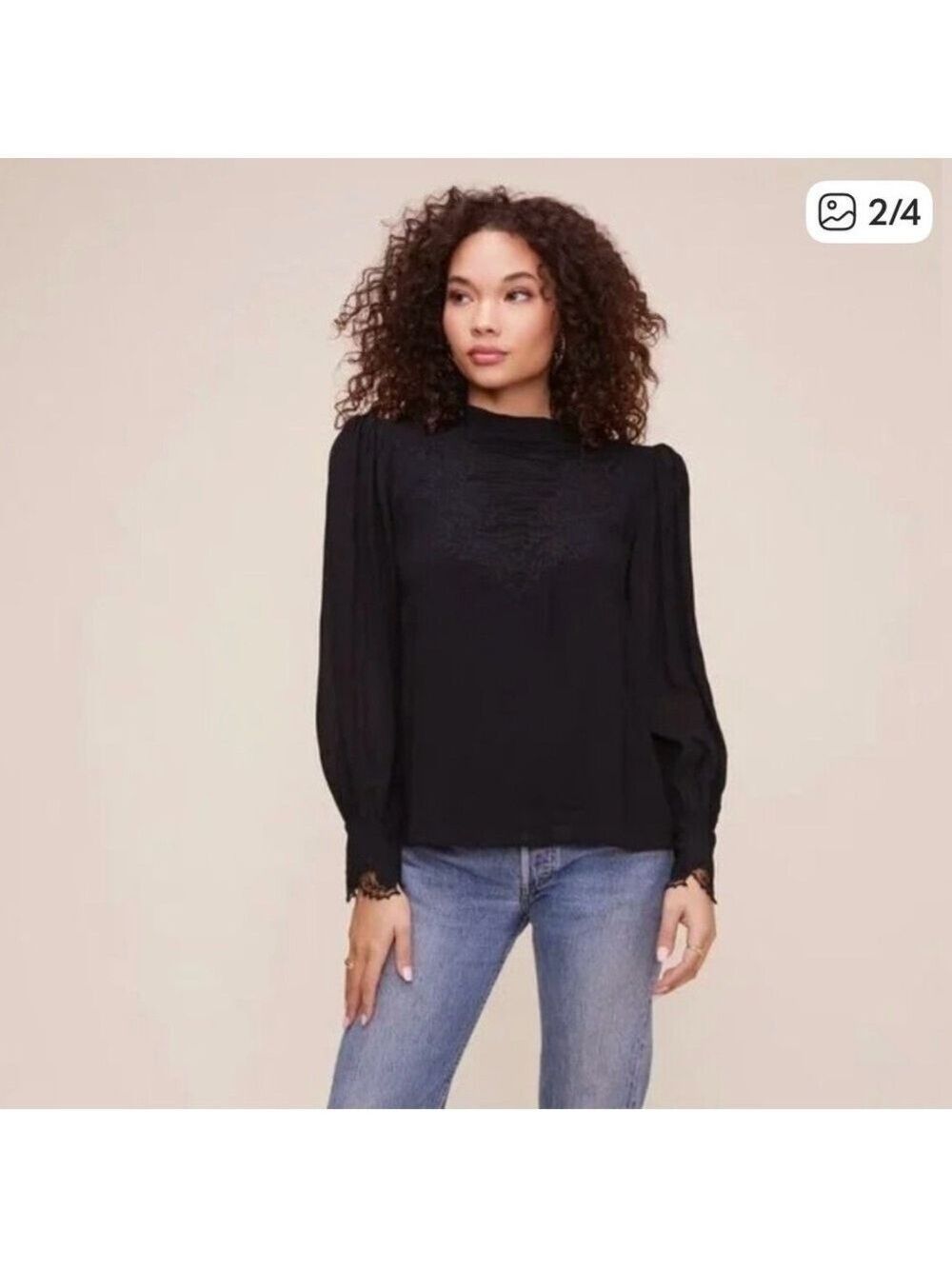 ASTR the Label Monarch Black Women's Top, Medium EUC - Picture 2 of 9